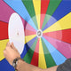 TheDisplayOutlet 48" Prize Wheel Rolling Stand Trade Show Spin Wheel Image