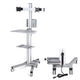 TheDisplayOutlet Dual Monitor Mobile Computer Cart for Telemedicine, Silver Image