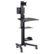 TheDisplayOutlet Rolling Mobile Workstation Computer Cart Sit Stand, Black Image