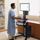 TheDisplayOutlet Rolling Mobile Workstation Computer Cart Sit Stand Image