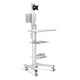 TheDisplayOutlet Rolling Mobile Workstation Computer Cart Sit Stand, Silver Image