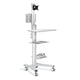 TheDisplayOutlet Rolling Mobile Workstation Computer Cart Sit Stand, Silver Image
