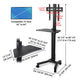 TheDisplayOutlet Rolling TV Stand with Laptop Shelf for 32 to 65in Screen Image