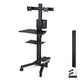 Mobile Computer Cart with Power Dual Monitor Mount