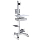 TheDisplayOutlet NexusX Mobile Computer Cart with Locking Drawer (Pull Out), Silver Image