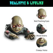 TheDisplayOutlet Zombie Baby Animated Auto Crawling Halloween Prop Image
