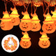 TheDisplayOutlet Halloween Light 20ct Pumpkin 10ft String Light Battery Operated Image