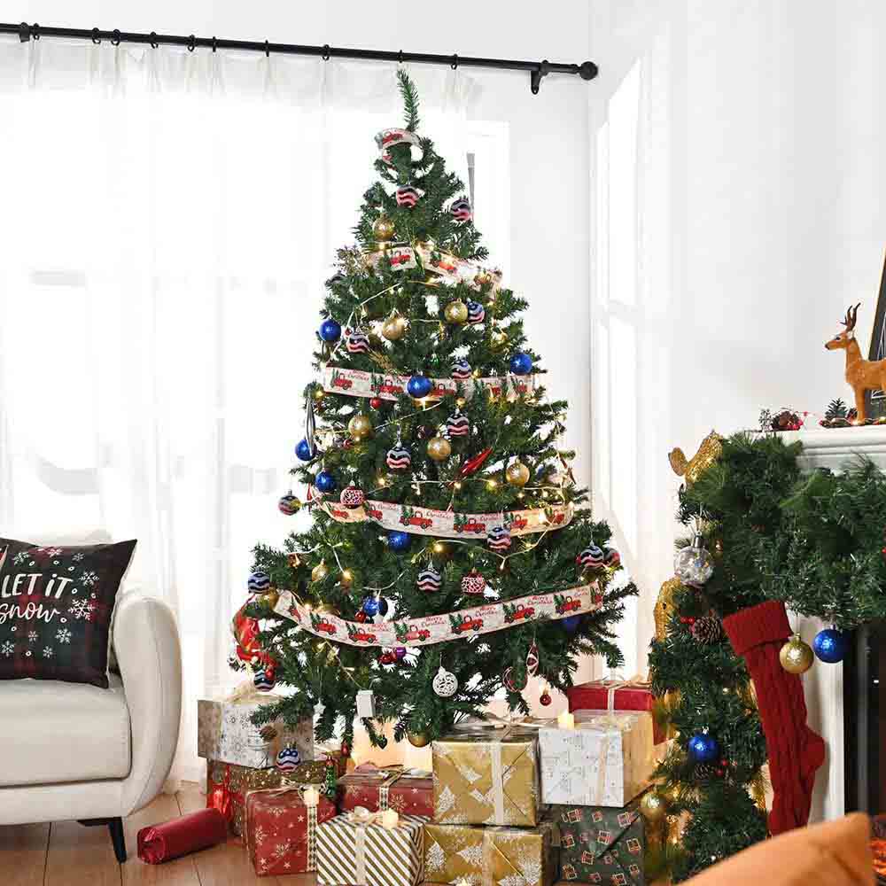 【プップさま】christmas tree ❀ * 100cm クリスマスツリー 7.5 ft Xmas Tree with Ribbon & Foldable Metal Stand