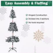 7.5 ft Snow Christmas Tree White Flocked