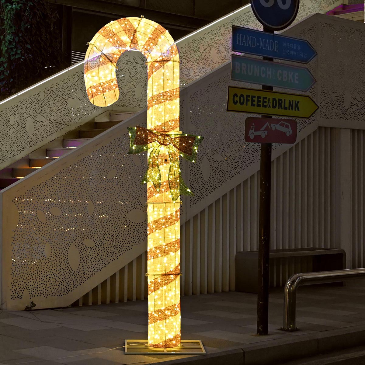 8ft LED Lighted Outdoor Huge Candy Cane Decorations