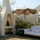 TheDisplayOutlet Patio Umbrella Wooden 7ft 8-Rib Tassel Boho 5-10yr, BH7-10 Image