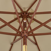 Patio Umbrella Tilt Wooden 9ft 8-Rib 250gsm solution-dyed Canopy