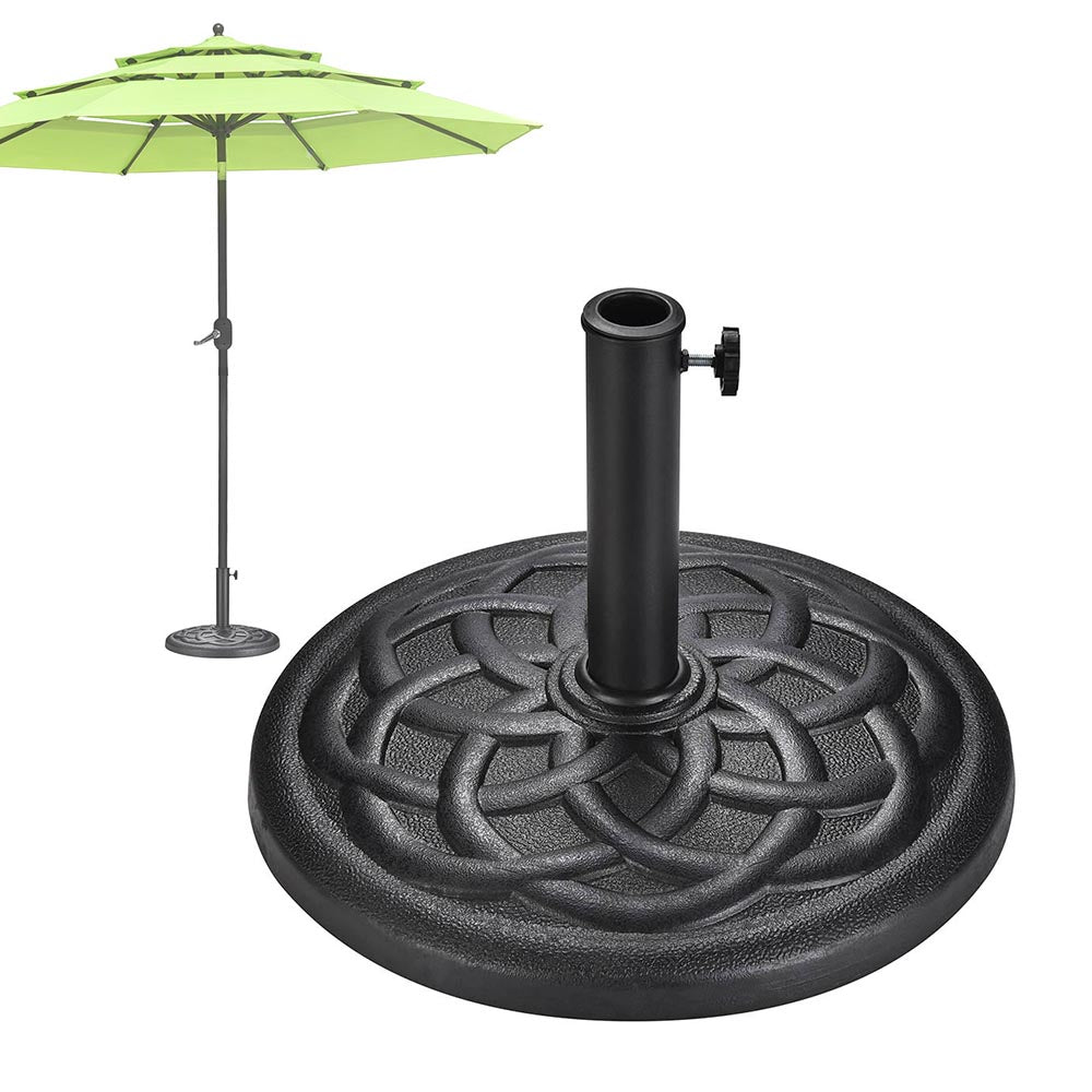 heavy stand for patio umbrella 20 lb Round Patio Umbrella Stand Resin Concrete Base D2 3/16"