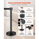 TheDisplayOutlet 35.4" Crowd Control Stanchion Post with Retractable Belt 6ct. Image