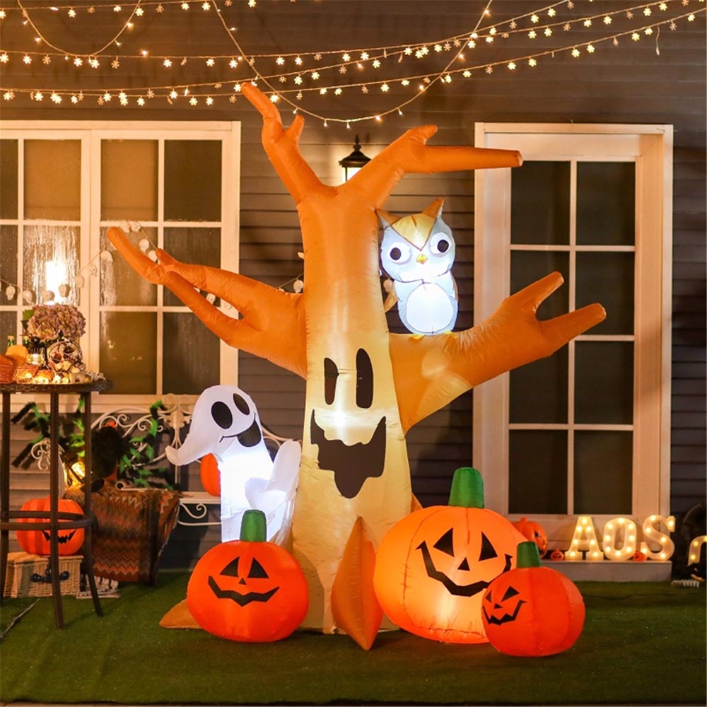 Halloween Decorations Inflatables Decor Outdoor sold Pumpkin Combo with Ghost and Sku