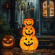 TheDisplayOutlet 5ft Lighted Jack-o-lantern in Witch Hat Halloween Decor Image