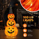 TheDisplayOutlet 5ft Lighted Jack-o-lantern in Witch Hat Halloween Decor Image