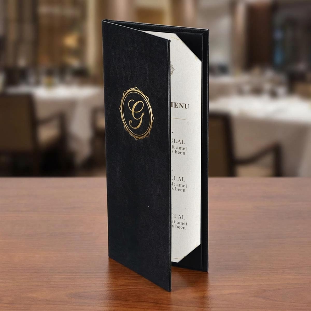 Custom Menu Covers PU Leather Beverage & Wine List Holder 4.25x11