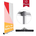 33" Roll Up Retractable Banner Stand Vertical 10ct/Pack