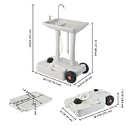 Foot Pump Hand Wash Station with Wheels 8 gal