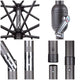 Solar Patio Umbrella w/ Light Bulbs Tilt 3-Tiered 9ft 8-Rib