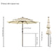 Solar Patio Umbrella w/ Light Bulbs Tilt 3-Tiered 9ft 8-Rib