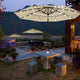 Solar Patio Umbrella w/ Light Bulbs Tilt 3-Tiered 9ft 8-Rib