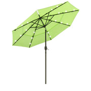 Solar Patio Umbrella w/ Light Bulbs Tilt 3-Tiered 9ft 8-Rib