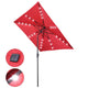 Square Solar Patio Umbrella w/ Light Bulbs Tilt 9ft 8-Rib