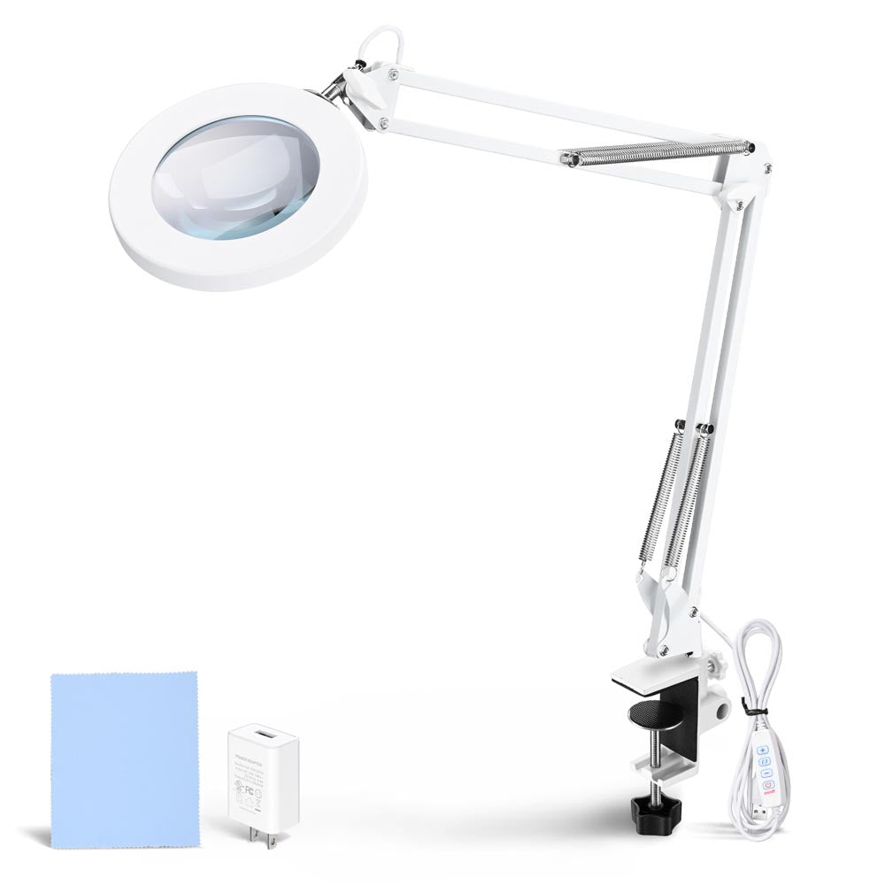 Magnifying Desk Lamp with Medical-Grade Glass Lens
