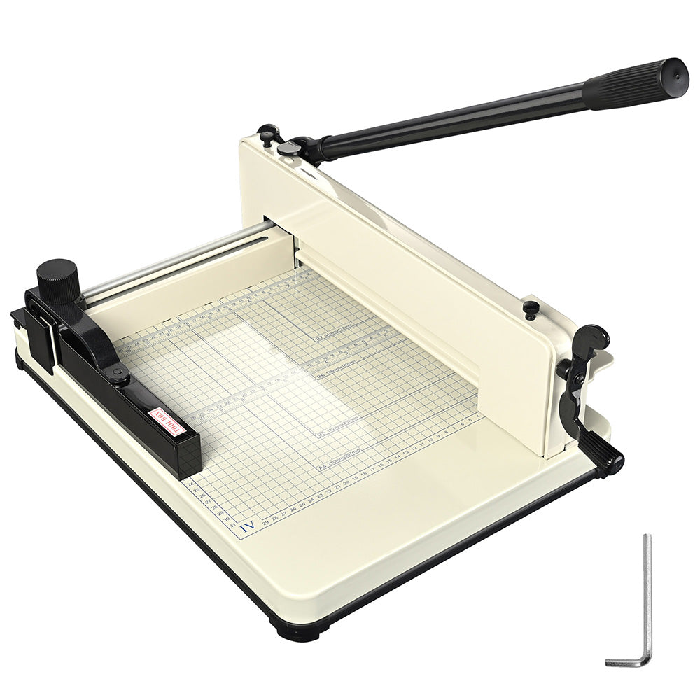 This Guillotine Paper Cutter Trimmer is sharp. Great for voting multip