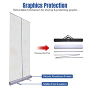 39 1/2" Roll Up Retractable Banner Stand Economy