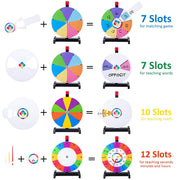 WinSpin Prize Wheel All in 1, 12" Tabletop 26-Slot