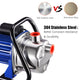 Electric Water Pump Sump Pump Stainless Steel 1.6 HP