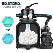 12" Pool Sand Filter and Pump for Above Ground