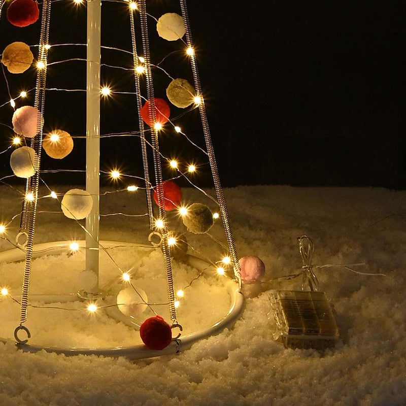 3 Ft LED String Lights with Cotton Ball Remote Control Christmas