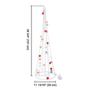 3' LED Cone Christmas Tree with Cotton Balls Battery Operated