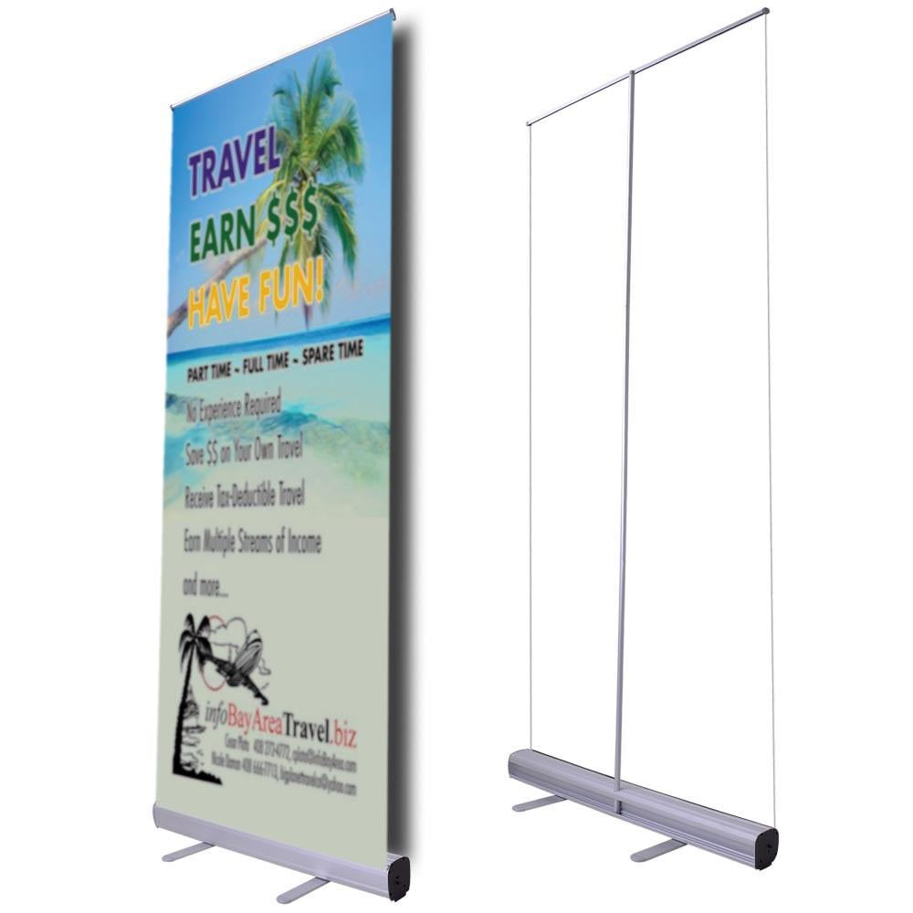 Instahibit 33x81 Aluminum Retractable Roll Up Banner Stand Trade Show  Display Portable