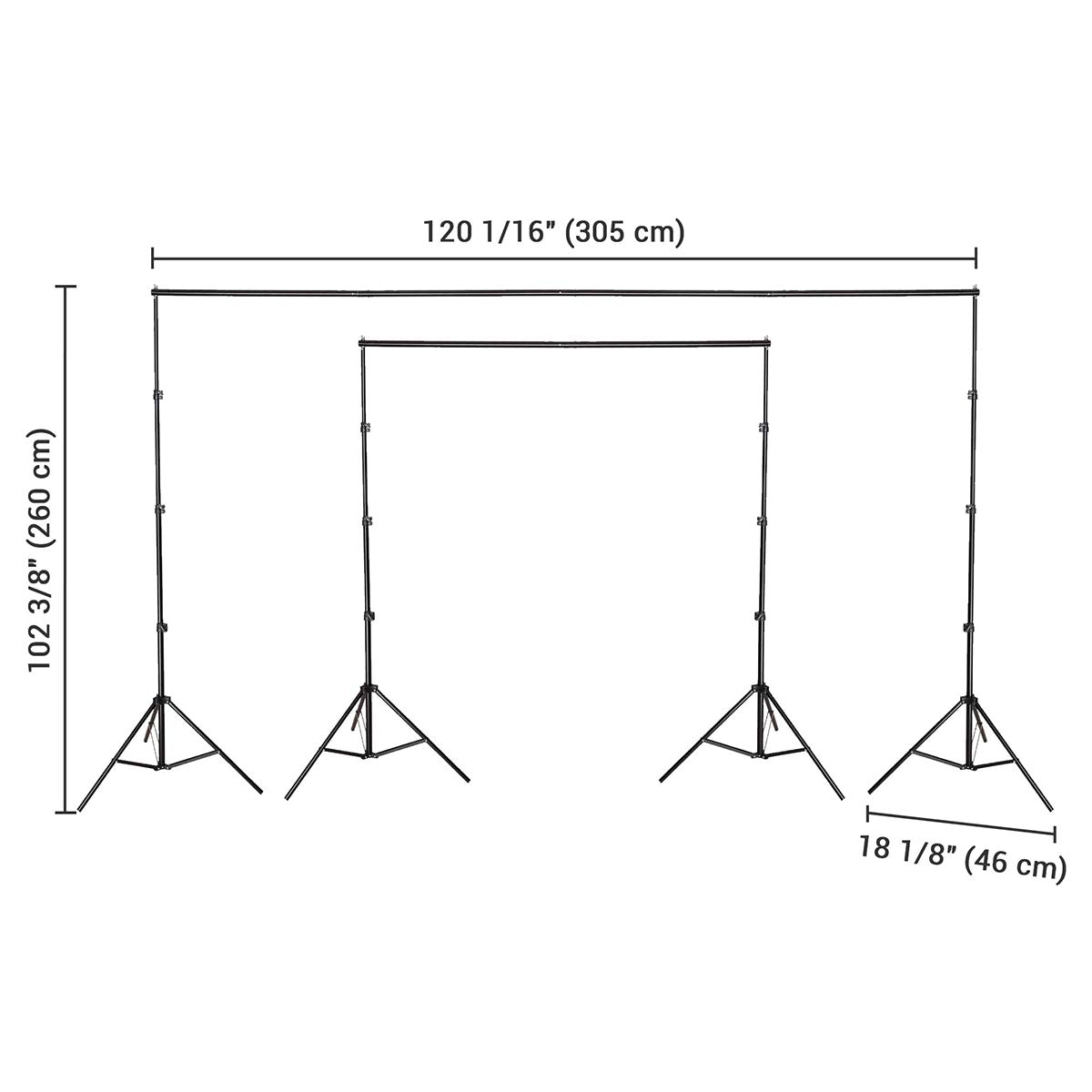 8x10 ft Adjustable Metal Photo Backdrop Stand
