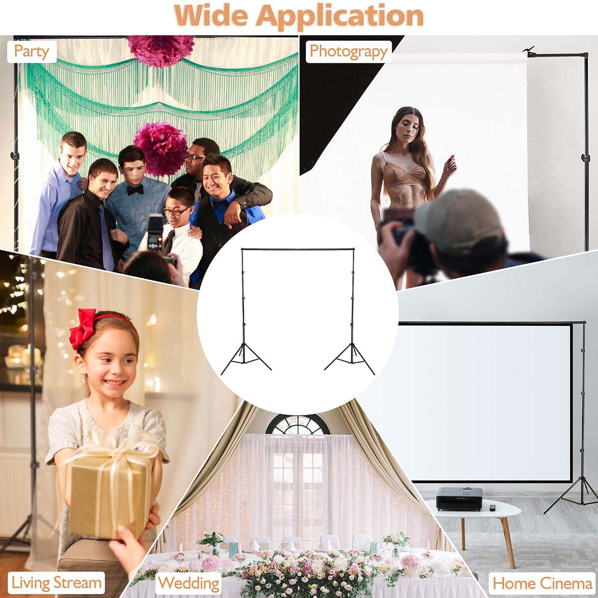 8x10 ft Adjustable Metal Photo Backdrop Stand