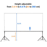 TheDisplayOutlet 8x10 ft Adjustable Metal Photo Backdrop Stand Image