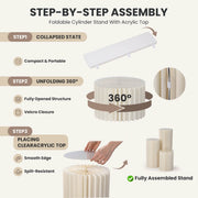 TheDisplayOutlet 3ct. White Paper Display Pedestals Grouped Plinths (16",24",32") Image