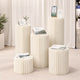 TheDisplayOutlet 5ct. White Paper Display Pedestals Grouped Plinths (8",16",24",32",40") Image