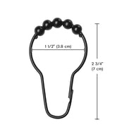 Set of (12) Stainless Steel Curtain Hooks