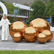 TheDisplayOutlet Giant Inflatable Mirror Ball Shinny Balls with Electric Pump, Gold Image