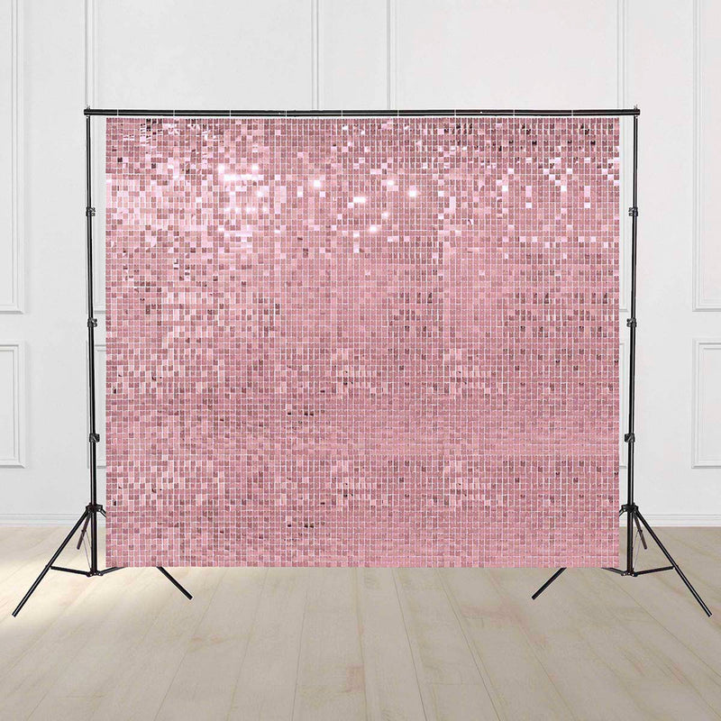 TheDisplayOutlet 10x8.5ft Shimmer Wall Backdrop Stand Kit Trade Show Photo Booth, Pink Image
