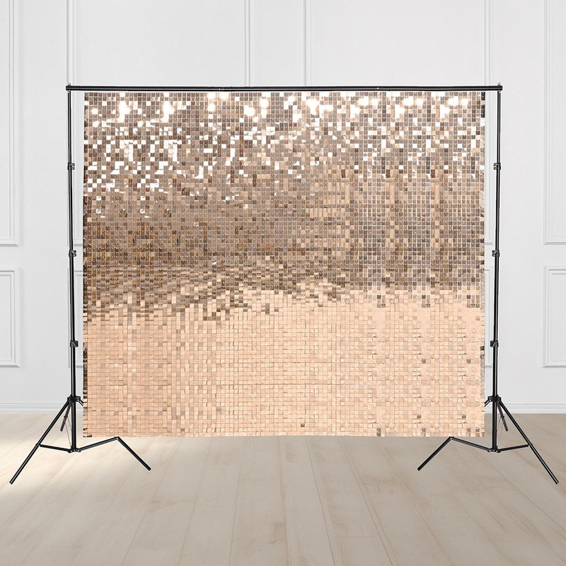 TheDisplayOutlet 10x8.5ft Shimmer Wall Backdrop Stand Kit Trade Show Photo Booth, Champagne Gold Image