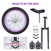 TheDisplayOutlet 20" Mountain Unicycle One Wheel Bike for Adult Teens Purple Rim Image