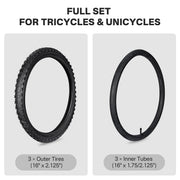 TheDisplayOutlet 3ct. Replacement Bicycle Tires & Tubes for 16"-24" Wheel Image