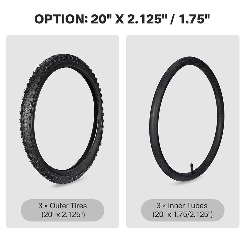 TheDisplayOutlet 3ct. Replacement Bicycle Tires & Tubes for 16